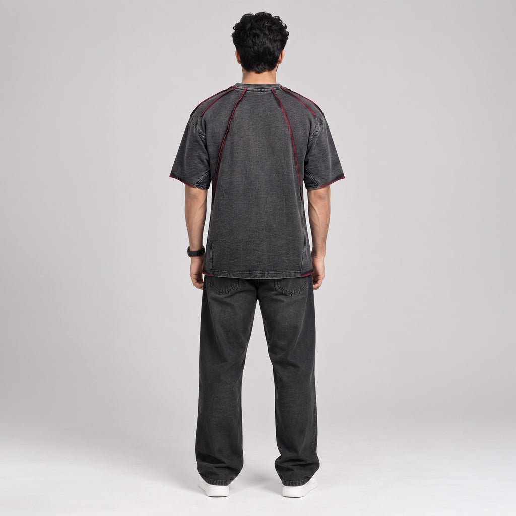 Robbow Crimson Thread Tee - Premium Washed Seam T-Shirt